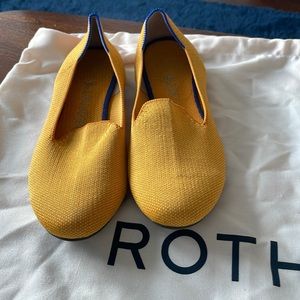 Rothy’s loafers - yellow with pink and white stripes size 6.5